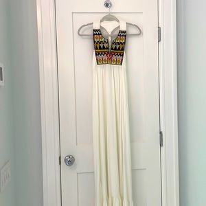 T-bags white embellished maxi dress